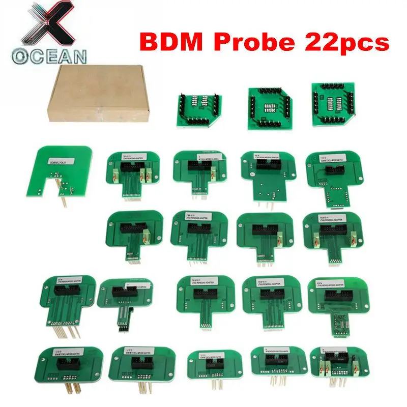

BDM Probe Adapters OBD2 22pcs ECU RAMP For V7.020 V5.017 BDM100 / CMD100 / FGTECH V54 Led BDM Frame Full Set ECU Programmer