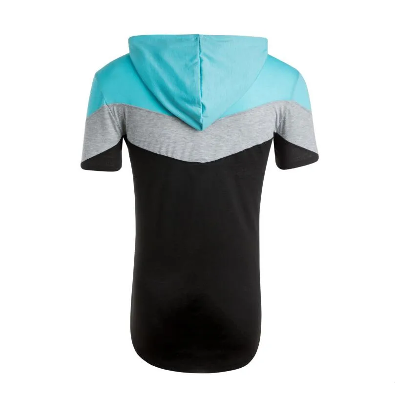 2021 summer long-sleeved hooded T-shirt men's fitness casual hooded T-shirt three-color stitching short-sleeved hoodie
2021 summer long-sleeved hooded T-shirt men's fitness casual hooded T-shirt three-color stitching short-sleeved hoodie