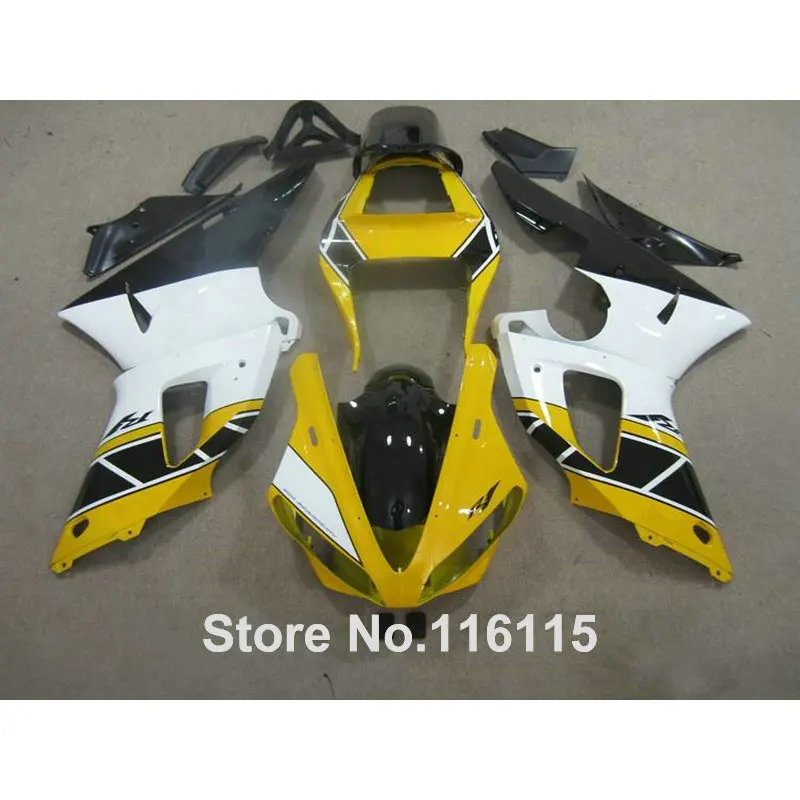 Full injection molding High quality fairings set for YAMAHA YZF R1 2002 2003 yellow white black ABS Fairing kit 02 03 KN20
Full injection molding High quality fairings set for YAMAHA YZF R1 2002 2003 yellow white black ABS Fairing kit 02 03 KN20