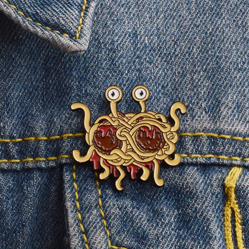 Flying Spaghetti Monster Brooch Cartoon Octopus Shape Noodles Brooches Women Lapel Pin Fashion Enamel Brooch Jewelry
Flying Spaghetti Monster Brooch Cartoon Octopus Shape Noodles Brooches Women Lapel Pin Fashion Enamel Brooch Jewelry