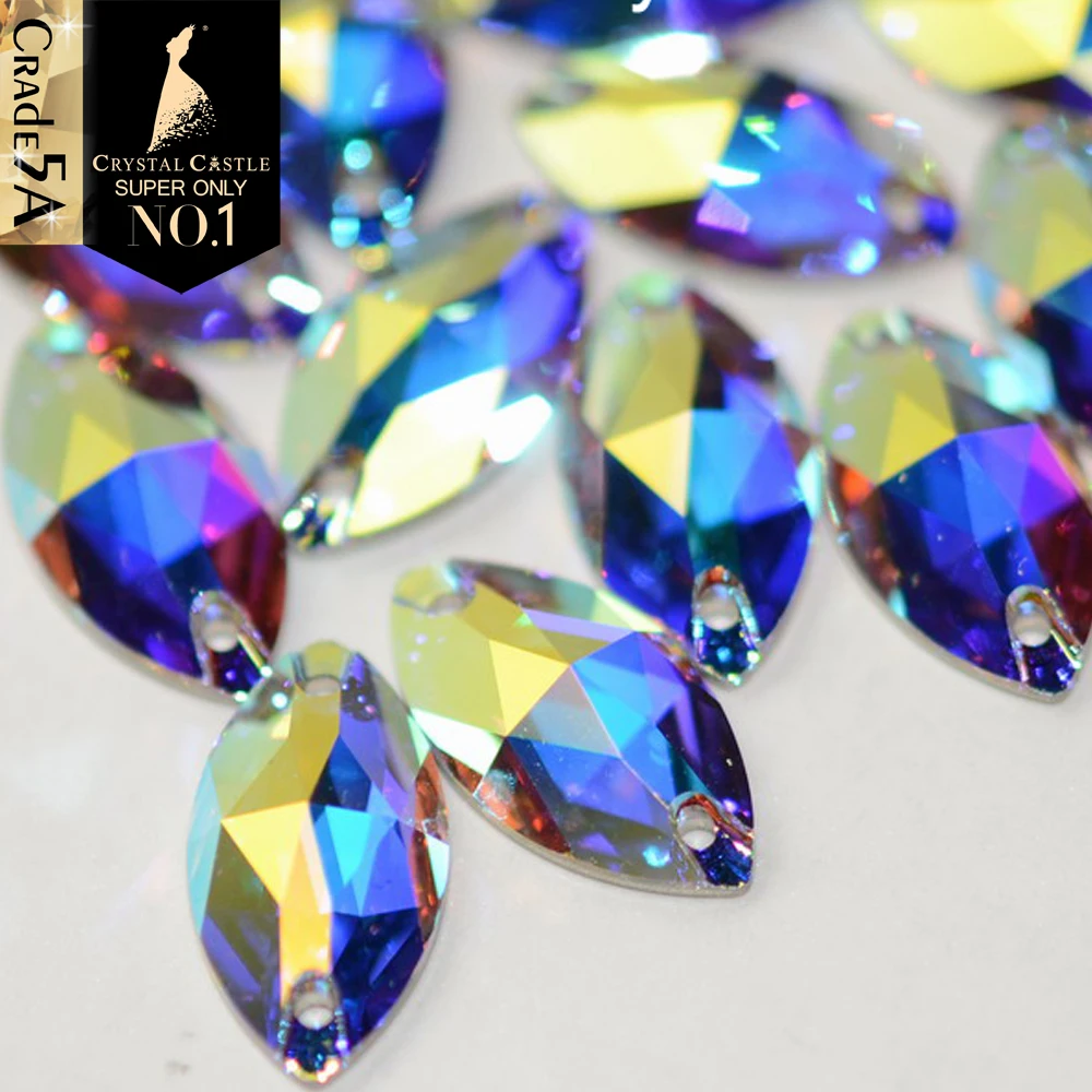 Crystal Castle Gems For Sewing 5A China Best AB Navette Strass Crystal Sew On Stones Glass Rhinestones Decoration For Garment
Crystal Castle Gems For Sewing 5A China Best AB Navette Strass Crystal Sew On Stones Glass Rhinestones Decoration For Garment