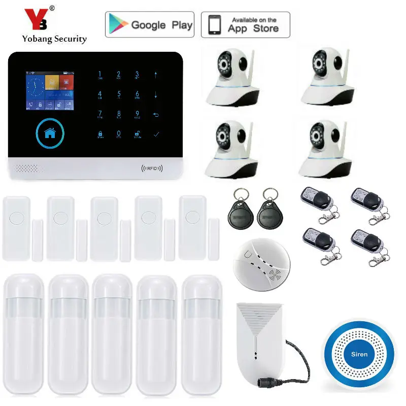 Yobang Security Wireless wifi GSM Alarm System Dual Antenna Alarm Systems Security Home Wireless Signal support Russian/English
Yobang Security Wireless wifi GSM Alarm System Dual Antenna Alarm Systems Security Home Wireless Signal support Russian/English