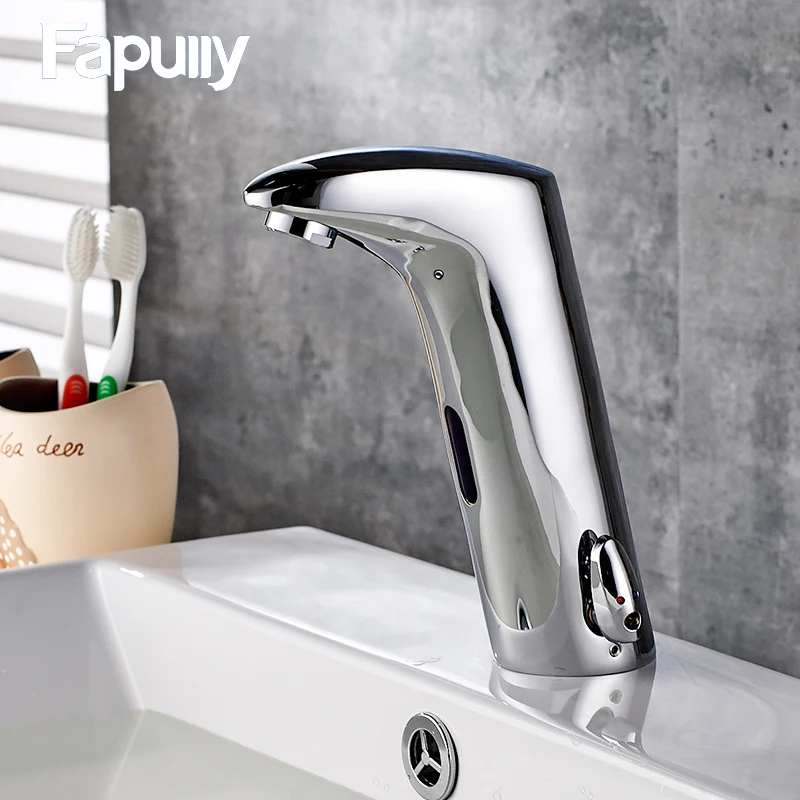 Fapully Bathroom Basin Faucet Ceramic Cartridges Automatic Auto Sensor Water Faucet Chrome Cast Cold Hot Water Taps Mixers 684
Fapully Bathroom Basin Faucet Ceramic Cartridges Automatic Auto Sensor Water Faucet Chrome Cast Cold Hot Water Taps Mixers 684