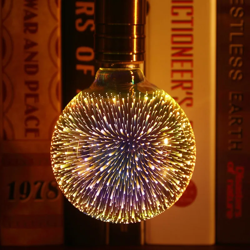 Kayueli Led Light Bulb Creative 3D Fireworks Holiday Lights Novelty Christmas Lamp Party Festive | Лампы и освещение