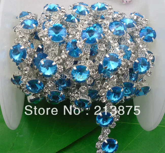 Free shipping 1 Yard 10mm Lake blue crystal glass rhinestone silver chain claw trim Applique Wedding dress Wedding Decoration
Free shipping 1 Yard 10mm Lake blue crystal glass rhinestone silver chain claw trim Applique Wedding dress Wedding Decoration