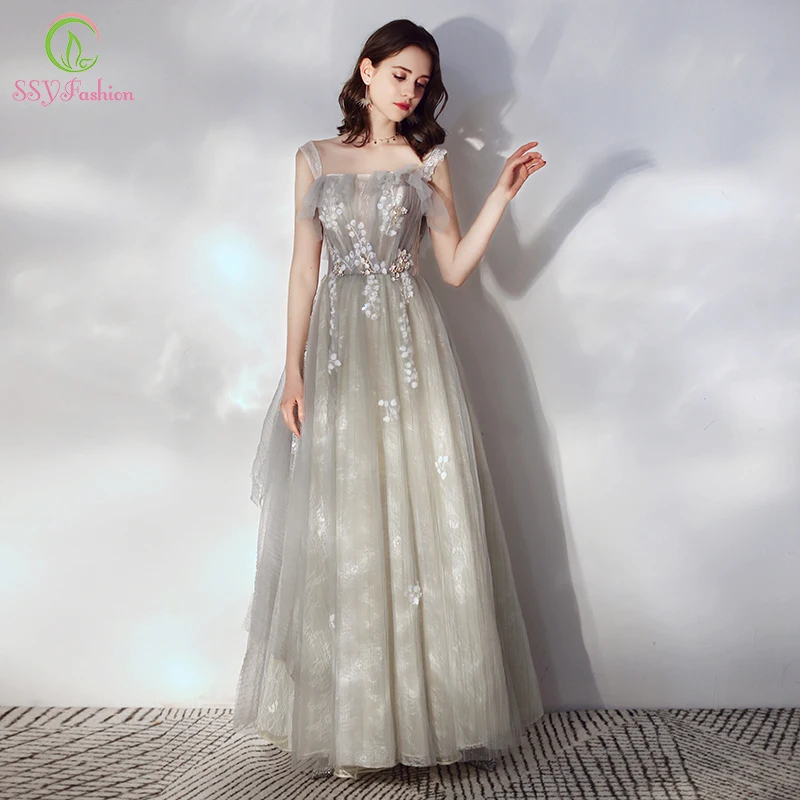 Женское вечернее платье SSYFashion, серое, с вырезом лодочкой, длиной до пола, с кружевной аппликацией
Женское вечернее платье SSYFashion, серое, с вырезом лодочкой, длиной до пола, с кружевной аппликацией