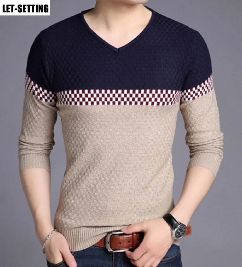 new fashion autumn winter Korean men pullover warm wool cotton sweater casual patchwork v-neck knit bottoming slim fit shirt
new fashion autumn winter Korean men pullover warm wool cotton sweater casual patchwork v-neck knit bottoming slim fit shirt