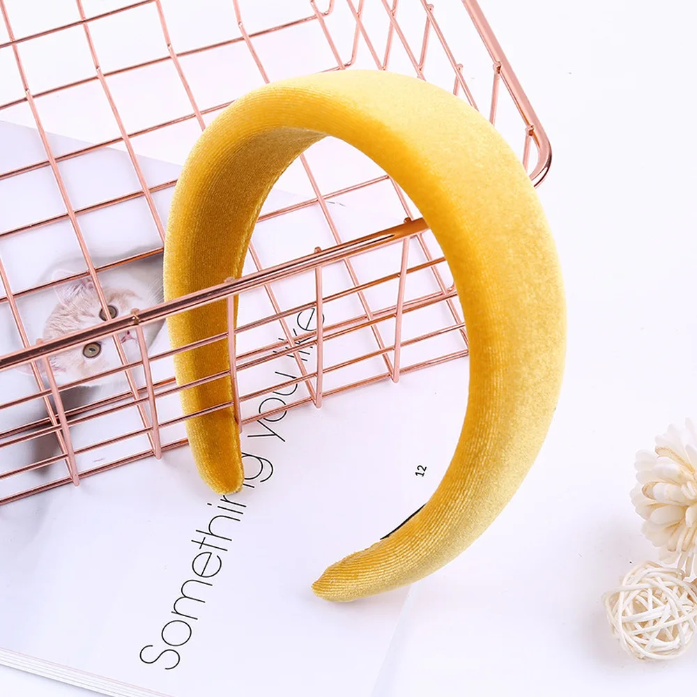 Fashion Thick Velvet Headbands Women Wide Head Band Headwear Elasticity Hairbands Elegant Girl Hair Accessories Vintage Headband | Украшения
