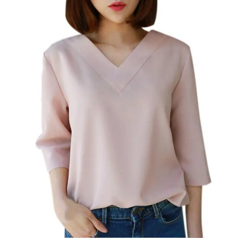 Spring Autumn Women Elegant Chiffon V Neck Blouse Shirt Pullover Office Ladies Top Work Shirts
Spring Autumn Women Elegant Chiffon V Neck Blouse Shirt Pullover Office Ladies Top Work Shirts