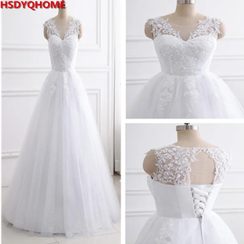 White Wedding Dress Lace Appliques Bridal Gowns Vestido De Novias Princess Long robe de mariee 2019 Ball Gown Elegant
White Wedding Dress Lace Appliques Bridal Gowns Vestido De Novias Princess Long robe de mariee 2019 Ball Gown Elegant
