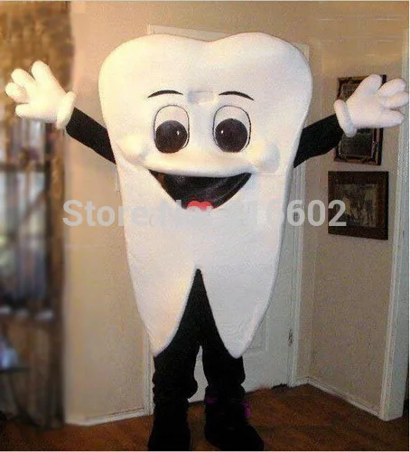 

2019 High quality Teeth tooth mascot costume size adult costume for birthday Halloween parties free shipping