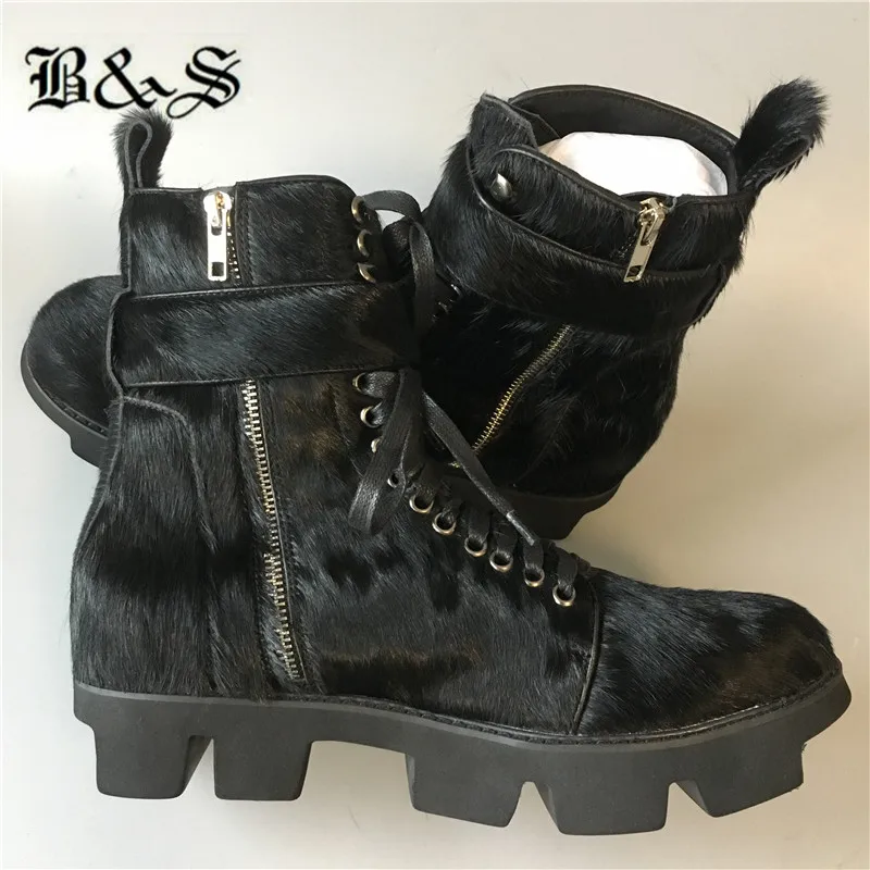 Black&Street Handmade customized horsehair fur clog sole genuine leather punk Boots
Black&Street Handmade customized horsehair fur clog sole genuine leather punk Boots