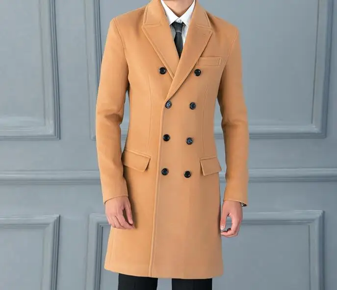 S--5XL / Hot / Spring/Autumn Men's New Fashion Double-breasted Slim Long collar woolen coat
S--5XL / Hot / Spring/Autumn Men's New Fashion Double-breasted Slim Long collar woolen coat