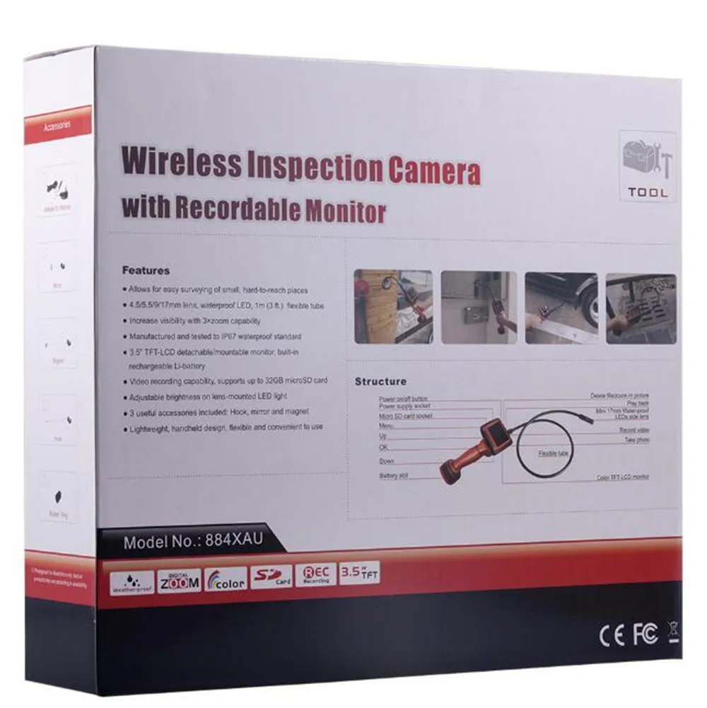 3.5 Inch 4.5MM 3X Zoom Take Photo and Video AV Handheld Endoscope Camera