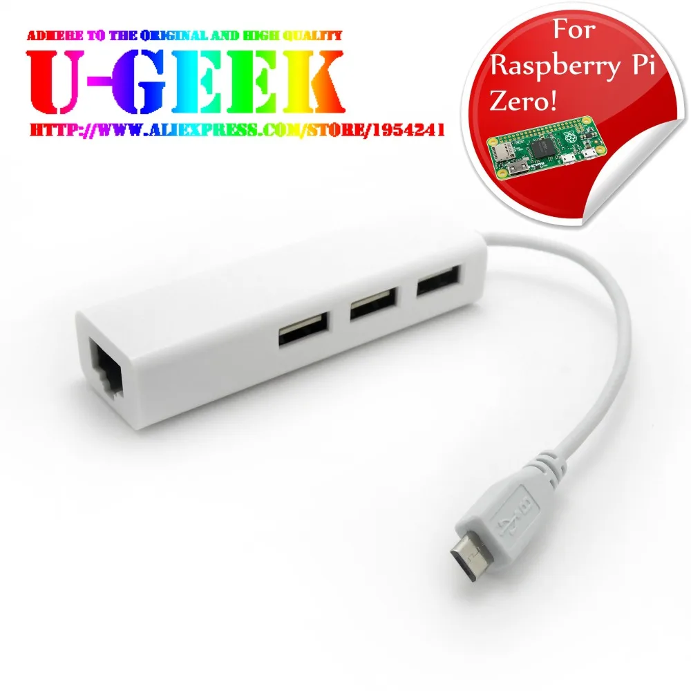 

OTG 3 port Micro USB Hub 10/100MB RJ45 usb LAN Adapter for Android Mac Raspberry Pi Zero