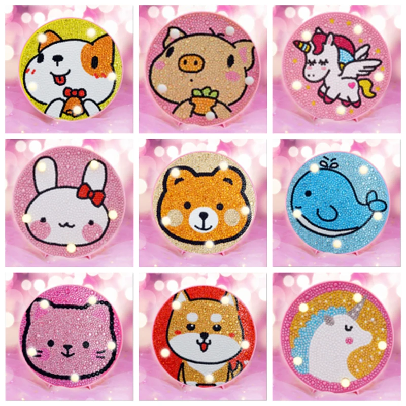 DIY Cute Animal Diamond Painting LED Lamp Full Drill Night Light for Kids Bedoom Decoration Embroidery Light Craft Gift
DIY Cute Animal Diamond Painting LED Lamp Full Drill Night Light for Kids Bedoom Decoration Embroidery Light Craft Gift