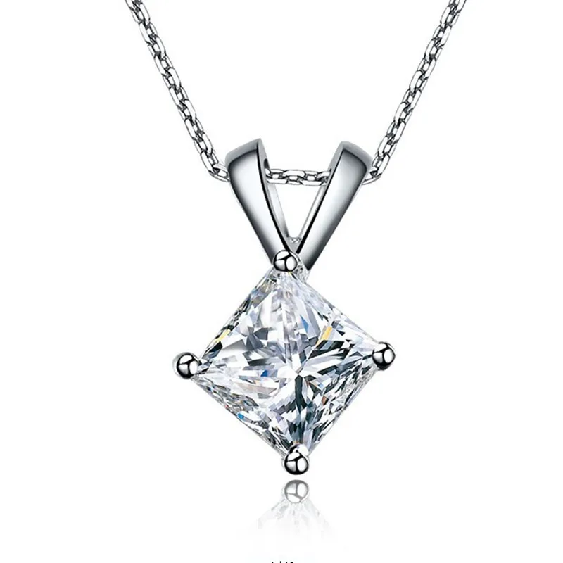 1Ct 6*6mm G-H Color Princess Cut Diamond Pendant Solid 925 sterling silver Necklace with Free Chain Well man made Nice Jewelry
1Ct 6*6mm G-H Color Princess Cut Diamond Pendant Solid 925 sterling silver Necklace with Free Chain Well man made Nice Jewelry