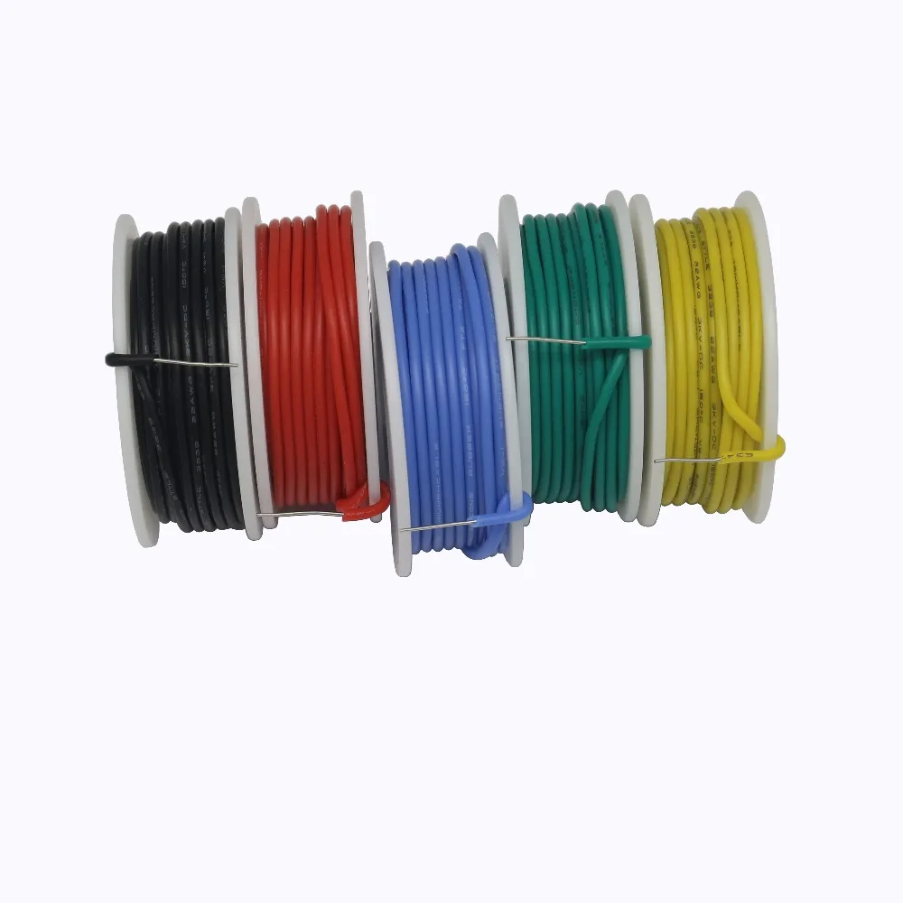 6 м 22AWG соединительная линия набор силиконовых ПВХ фиксирующих линий кабель 300 В