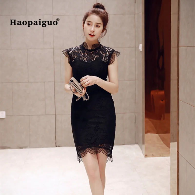 Plus Size Sheath Lace Pencil Dress Women Summer Black Short Sleeve Stand Hollow Out Office Mini Dress for Women Party Lady Dress
Plus Size Sheath Lace Pencil Dress Women Summer Black Short Sleeve Stand Hollow Out Office Mini Dress for Women Party Lady Dress