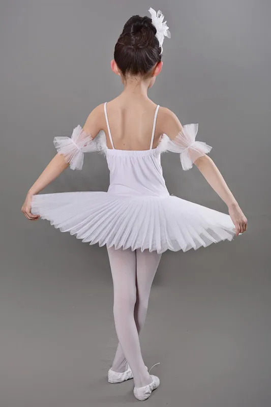 

New Girls Pancake Tutus Costumes Feather Sequins White Swan Lake Leotard Dancewear Child Professional Platter Tutu Ballet Dress