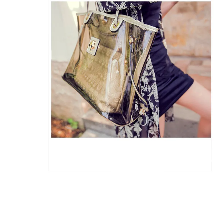 Women Clear Transparent Handbag Totes Shoulder Bag Large Capacity PVC Jelly Bags for Ladies Beach Bag Female Summer Sac
Women Clear Transparent Handbag Totes Shoulder Bag Large Capacity PVC Jelly Bags for Ladies Beach Bag Female Summer Sac