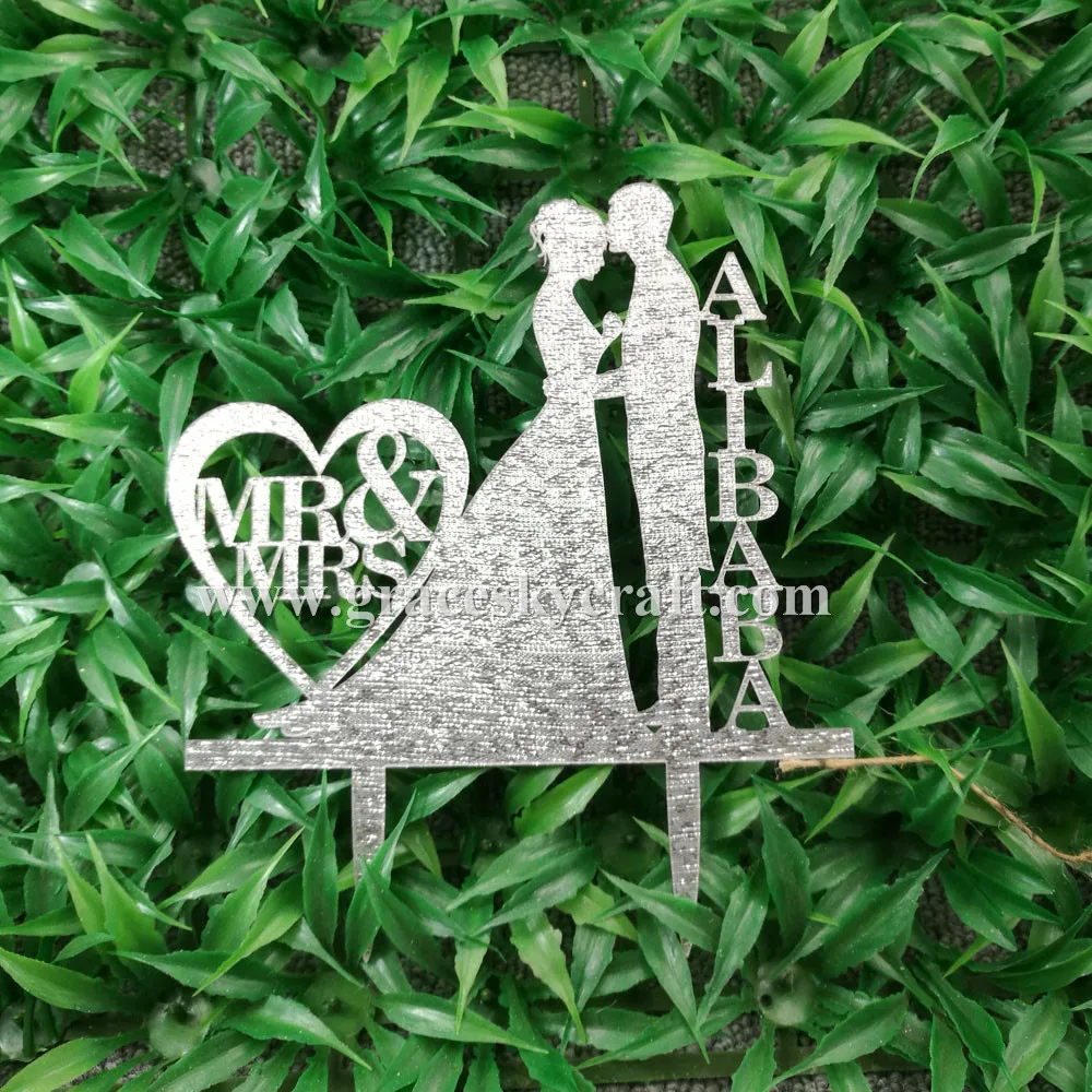 Free Shipping Wedding Cake Topper Acrylic silver gold wedding Bride and Groom cake toppers customized last name
Free Shipping Wedding Cake Topper Acrylic silver gold wedding Bride and Groom cake toppers customized last name