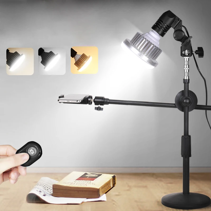 Phone Photography Adjustable Desktop Bracket Stand+Boom Arm+Super Bright 35W LED Lamp Photo Studio Kit For Photo/Video Shooting
Phone Photography Adjustable Desktop Bracket Stand+Boom Arm+Super Bright 35W LED Lamp Photo Studio Kit For Photo/Video Shooting