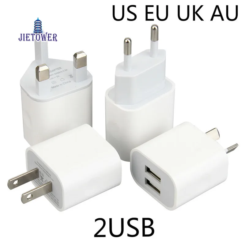 100 шт./лот США ЕС Великобритания Австралия штекер 5 В 2 A usb порта вилка зарядное
