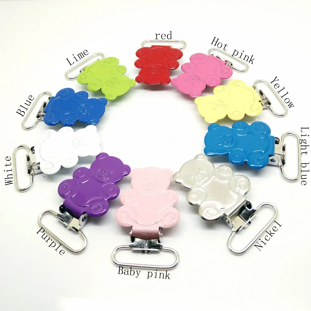 50pcs metal suspender clips for trousers wholesale metal bear suspender clips enamel pacifier clips
50pcs metal suspender clips for trousers wholesale metal bear suspender clips enamel pacifier clips