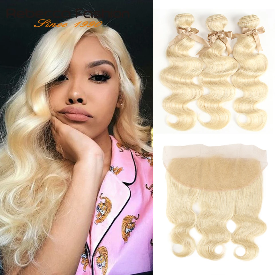 Rebecca 613 Blonde Bundles With Frontal Brazilian Body Wave Remy Blonde Human Hair 3 Bundles With Lace Frontal Closure
Rebecca 613 Blonde Bundles With Frontal Brazilian Body Wave Remy Blonde Human Hair 3 Bundles With Lace Frontal Closure