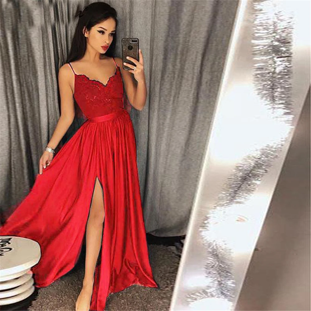 Excellent Spaghetti Straps Sexy Lace And Chiffon Front Splite Sweep Train bridesmaid dresses long
Excellent Spaghetti Straps Sexy Lace And Chiffon Front Splite Sweep Train bridesmaid dresses long