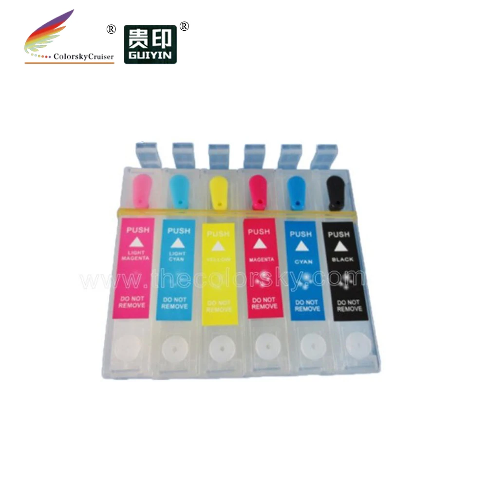 

(RCE851-856) refillable refill ink cartridge for Epson Stylus Photo 1390 T0851 T0852 T0853 T0854 T0855 T0856 KCMYLCLM free dhl