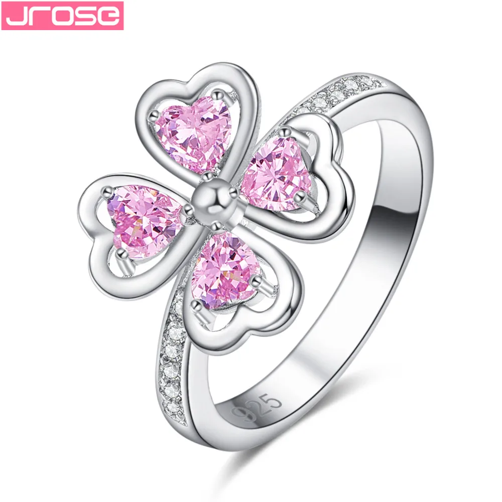 JROSE Clover Style Heart Romantic Gifts Rainbow Pink White Cubic Zirconia Silver Ring Size 6 7 8 9 10 11 Engagement Wedding Ring
JROSE Clover Style Heart Romantic Gifts Rainbow Pink White Cubic Zirconia Silver Ring Size 6 7 8 9 10 11 Engagement Wedding Ring