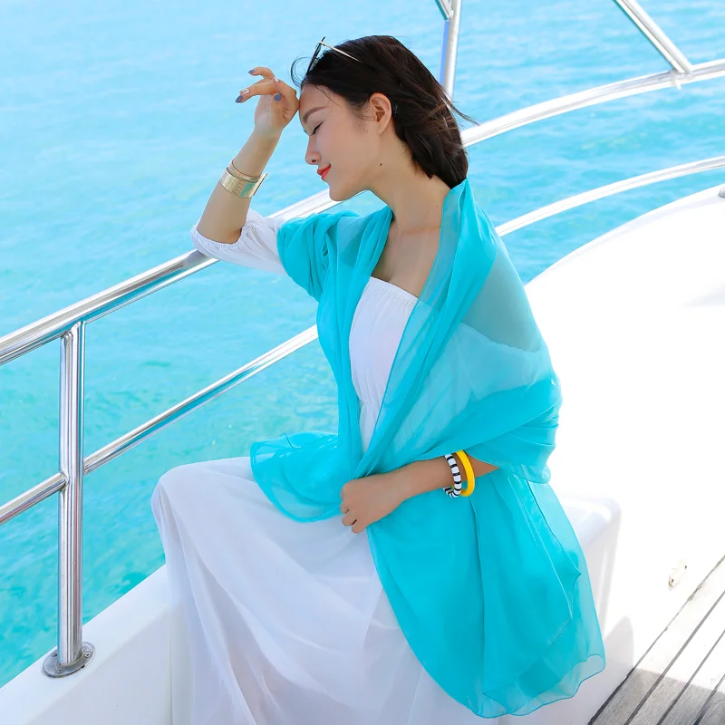 Summer Scarf Pure Color Sunscreen Silk Beach Towel Women Long Air Conditioning Shawl Female Anti-ultraviolet Cool Scarves H3167
Summer Scarf Pure Color Sunscreen Silk Beach Towel Women Long Air Conditioning Shawl Female Anti-ultraviolet Cool Scarves H3167