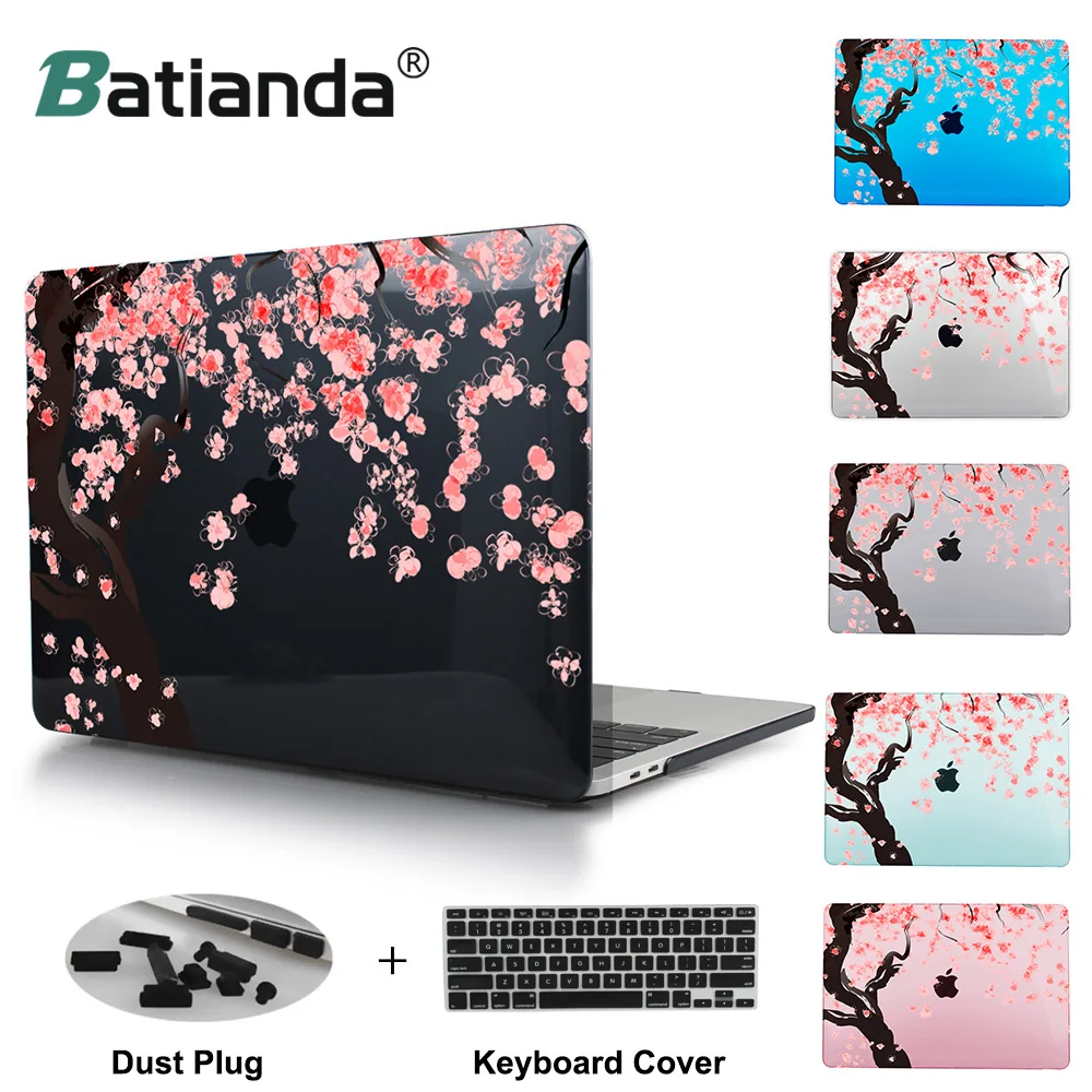 Air 11 "12" 13 "Цветы вишни Кристалл Жесткий Чехол для 2016 Новинка Mac book Pro 15 С Touch Bar