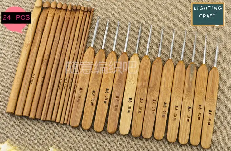 24 pcs/lot carbonized bamboo and steel needle universal crochet hooks kit (0.5mm-10mm) Weave Craft Yarn Stitches
24 pcs/lot carbonized bamboo and steel needle universal crochet hooks kit (0.5mm-10mm) Weave Craft Yarn Stitches