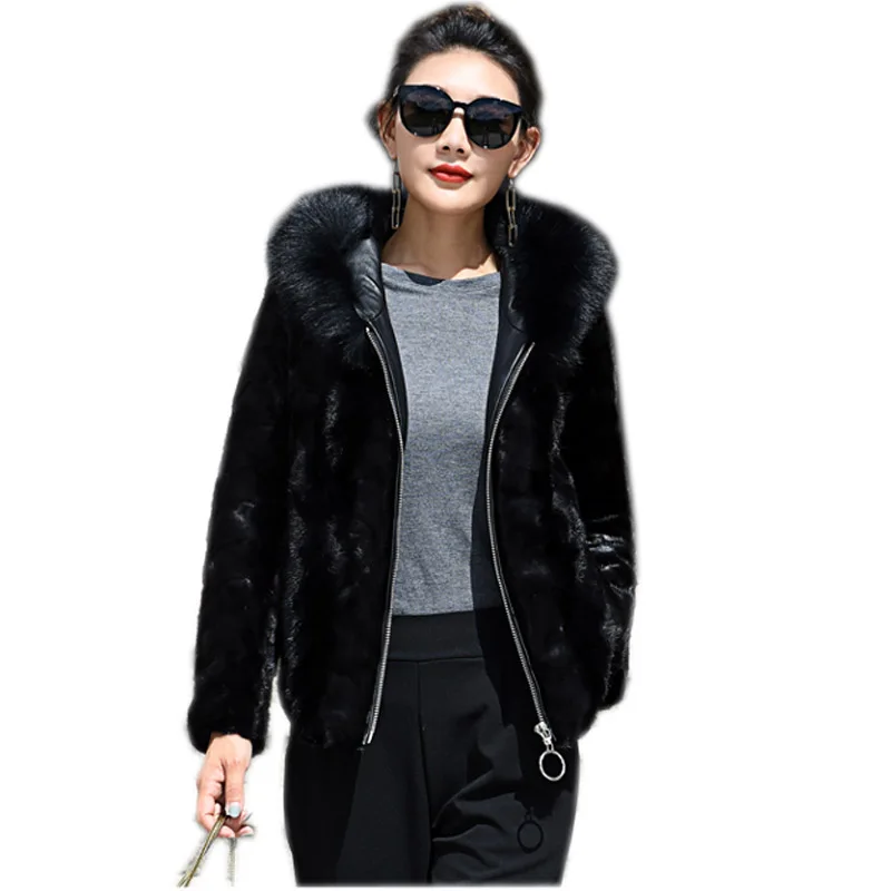 Harppihop*New style women's fur coat, Black long-sleeve fashion fur jacket, winter fox fur hooded mink coat,Slim short mink coat
Harppihop*New style women's fur coat, Black long-sleeve fashion fur jacket, winter fox fur hooded mink coat,Slim short mink coat