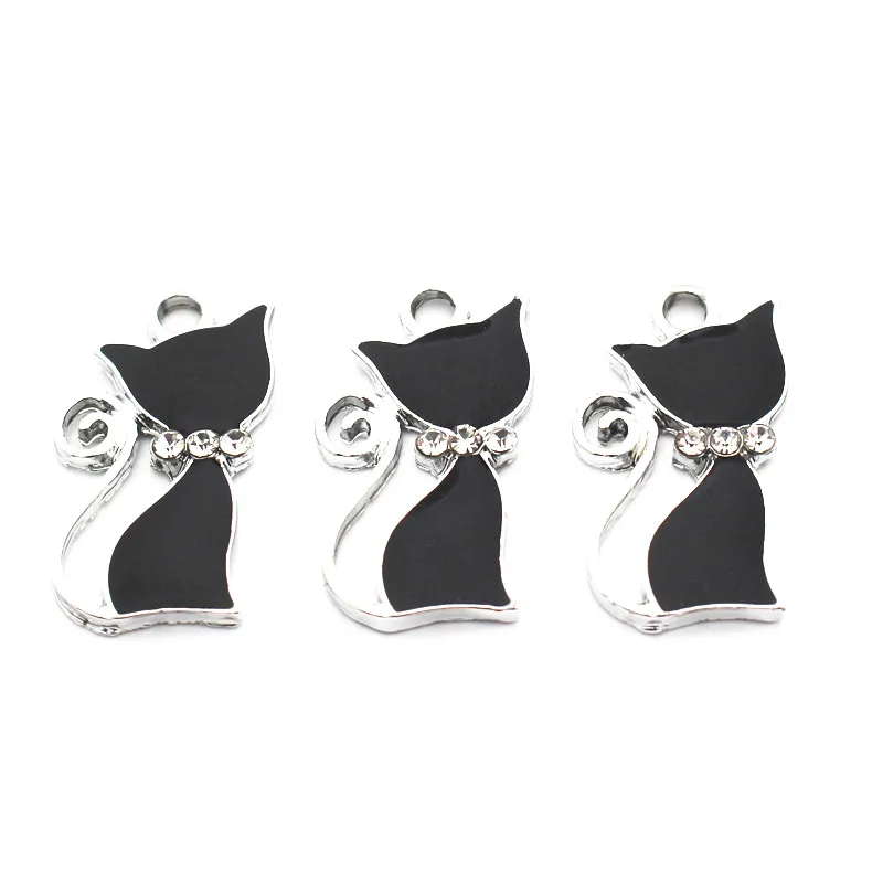 Hot Sale 20pcs/lot Metal Silver Enamel Cat Crystal Dangle Charms Lobster Clasp Charms Fit DIY Bracelet Hanging Charms Jewelry
Hot Sale 20pcs/lot Metal Silver Enamel Cat Crystal Dangle Charms Lobster Clasp Charms Fit DIY Bracelet Hanging Charms Jewelry