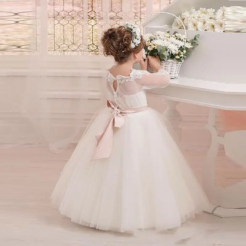 White/Ivory Flower Girls Dresses Ball Gown Lace with Belt Pageant Gown Custom Made Girls First Communion Dress
White/Ivory Flower Girls Dresses Ball Gown Lace with Belt Pageant Gown Custom Made Girls First Communion Dress