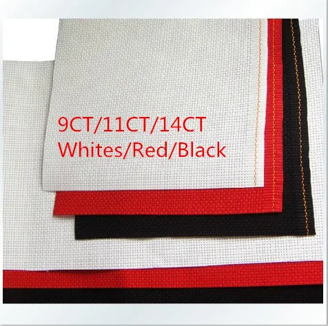 9CT или 11CT 14CT оптовая продажа крестиком цена Aida ткань белая красная черная 150X150cm