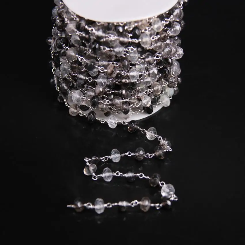 5Meters/lot,5x8mm Smoky crystals Clear quartzs Beaded Chain,Natural Gems Faceted Rondelle Link Silver Plated Rosary Chain,Crafts
5Meters/lot,5x8mm Smoky crystals Clear quartzs Beaded Chain,Natural Gems Faceted Rondelle Link Silver Plated Rosary Chain,Crafts