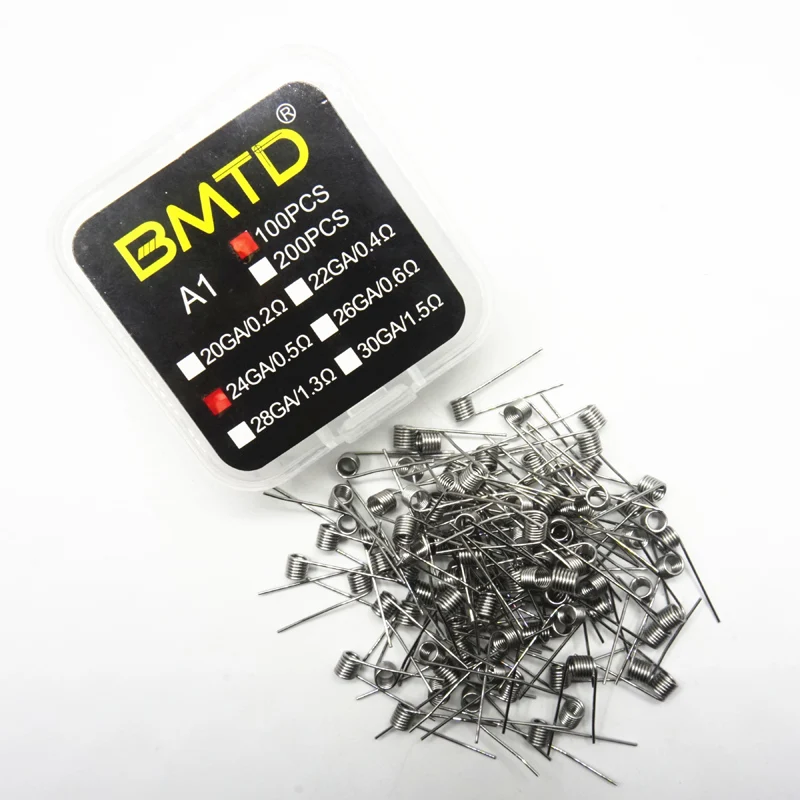 BMTD 100pcs A1 Prebuilt Coils RDA Atomizer Wick Wire Electronic Cigarette Coil Premade Coil Pre Coiled Resistance Heating Wire
BMTD 100pcs A1 Prebuilt Coils RDA Atomizer Wick Wire Electronic Cigarette Coil Premade Coil Pre Coiled Resistance Heating Wire