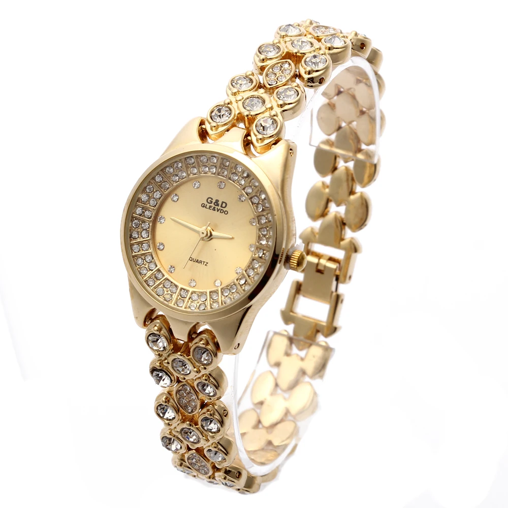 G&D Women Gold Single Chain Stainless Steel Band Women's Rhinestone Luxury Quartz Bracelet Watch Analog Wrist Watches
G&D Women Gold Single Chain Stainless Steel Band Women's Rhinestone Luxury Quartz Bracelet Watch Analog Wrist Watches
