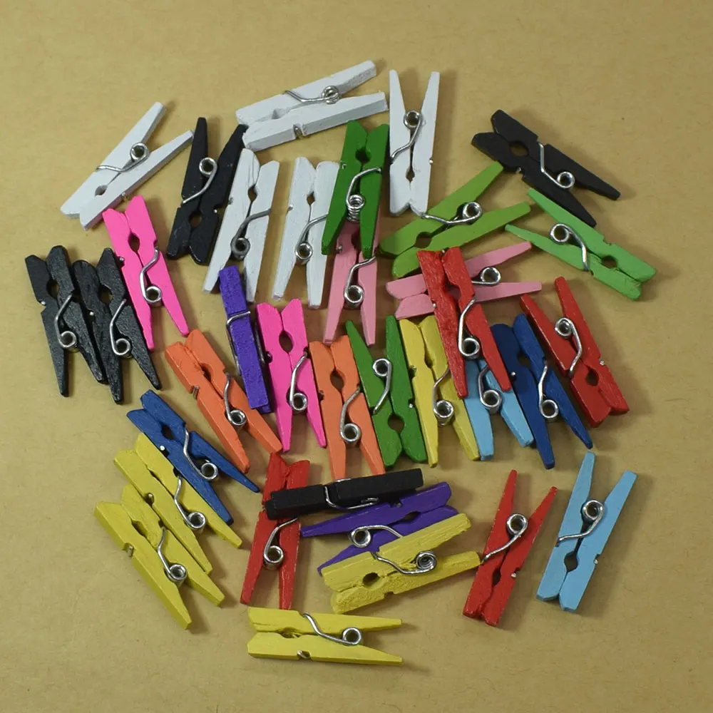100PCS Mini Colorful Wooden Clip Office Supplies Photo Memo Peg Pin DIY Craft Postcard Decoration Clips Length 25MM
100PCS Mini Colorful Wooden Clip Office Supplies Photo Memo Peg Pin DIY Craft Postcard Decoration Clips Length 25MM