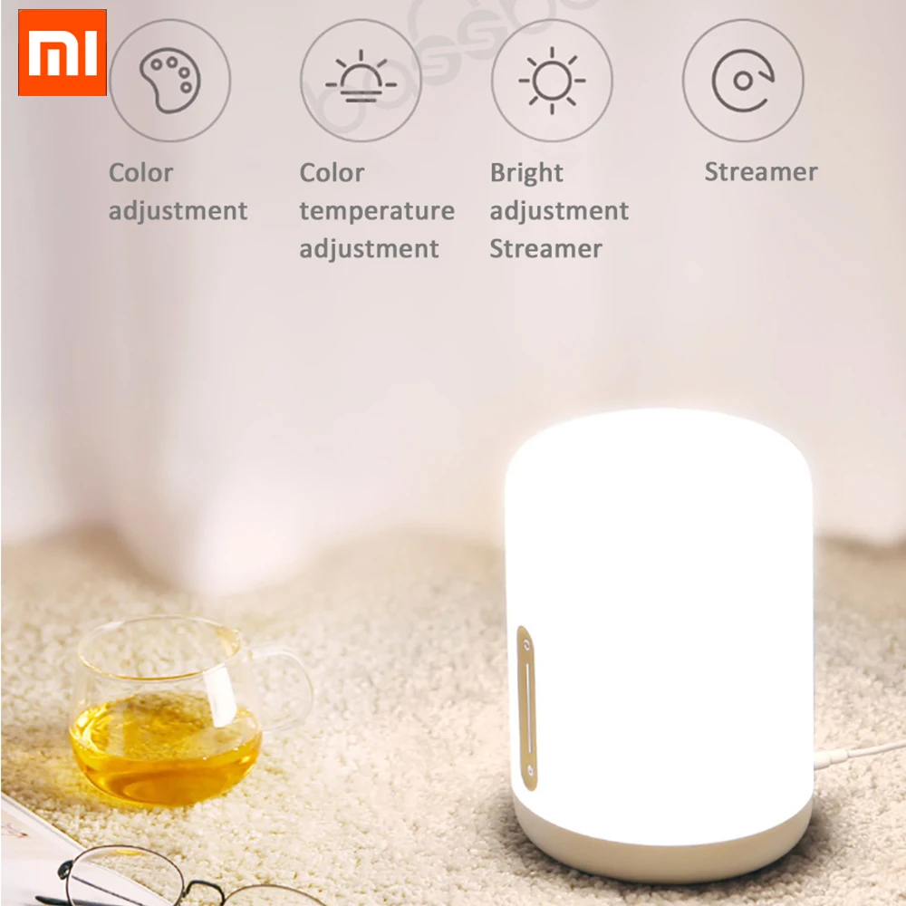 Xiaomi Mijia прикроватная лампа 2 смарт настольная светодиодная Ночная Bluetooth WiFi
