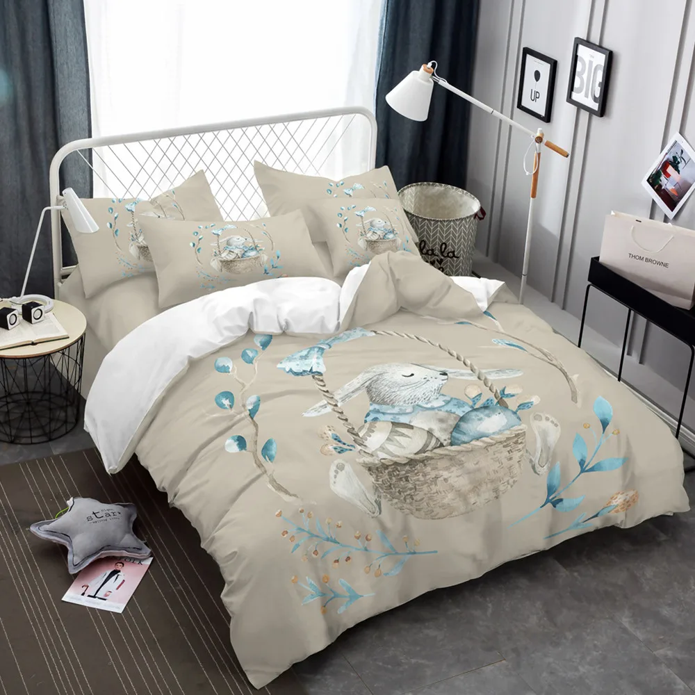 Children Gift Bedclothes Swing Rabbit Bedding Set White Black Bed Linens Cartoon Duvet Cover Set Queen King Bedsheet Pillowcase
Children Gift Bedclothes Swing Rabbit Bedding Set White Black Bed Linens Cartoon Duvet Cover Set Queen King Bedsheet Pillowcase
