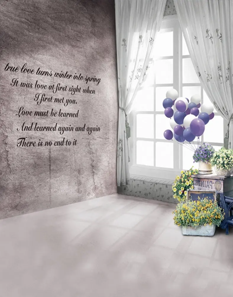 5x7ft Vintage Room Balloon Flowers Poem Photography Backdrops Photo Props Studio Background
5x7ft Vintage Room Balloon Flowers Poem Photography Backdrops Photo Props Studio Background