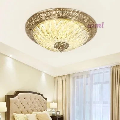 European style all copper led ceiling dome light glass lamp French round bedroom lamp.
European style all copper led ceiling dome light glass lamp French round bedroom lamp.