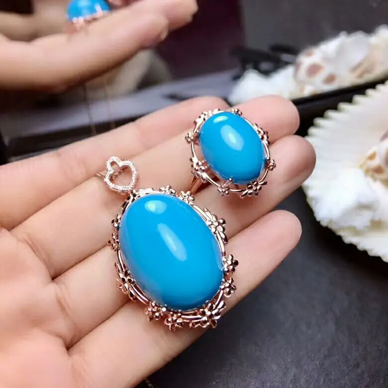 [MeiBaPJ Clean Big Turquoise Gemstone Trendy Jewelry Set for Women Real 925 Sterling Silver Charm Fine Party Jewelry
[MeiBaPJ Clean Big Turquoise Gemstone Trendy Jewelry Set for Women Real 925 Sterling Silver Charm Fine Party Jewelry