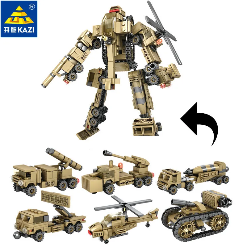 545Pcs 6 IN 1 Deformation Robot Armored Model Multi-creative Transformation Building Blocks Transport Trucks Bricks Boys Toys
545Pcs 6 IN 1 Deformation Robot Armored Model Multi-creative Transformation Building Blocks Transport Trucks Bricks Boys Toys